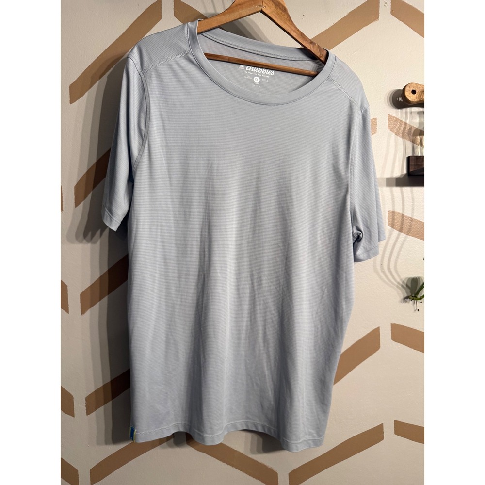 Chubbies T-Shirt Mens XL Grey Lightweight Performance Micro Grid Crew Neck